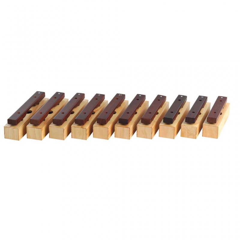 TrellaTon® 10 Sopran-Klangbausteine mit Klangstäben aus Rosewood