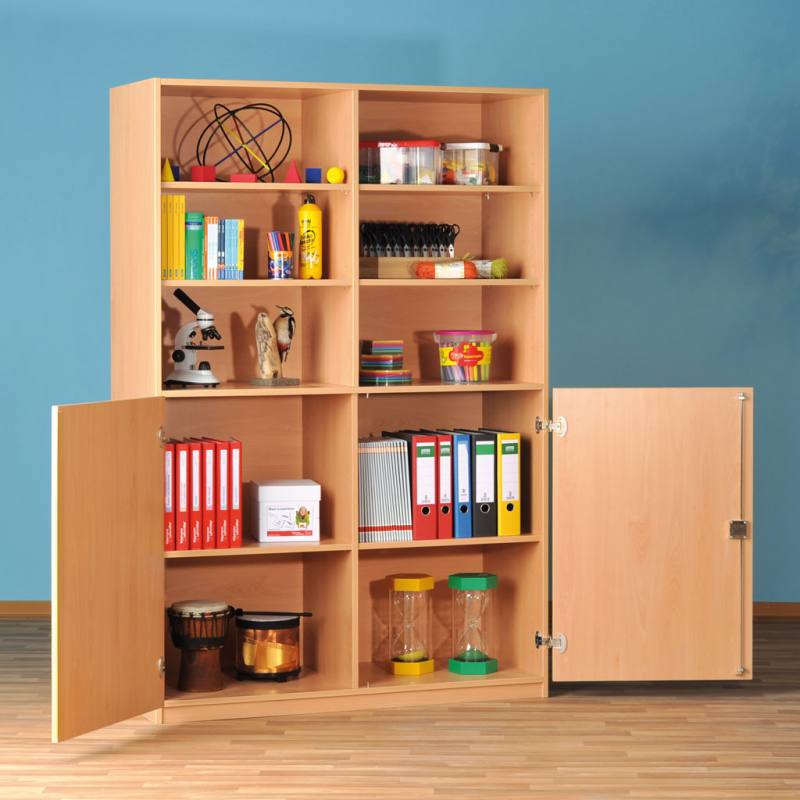 Modulus® Halbtüren-Schrank mit Mittelwand, 10 Böden, davon 6 verstellbar