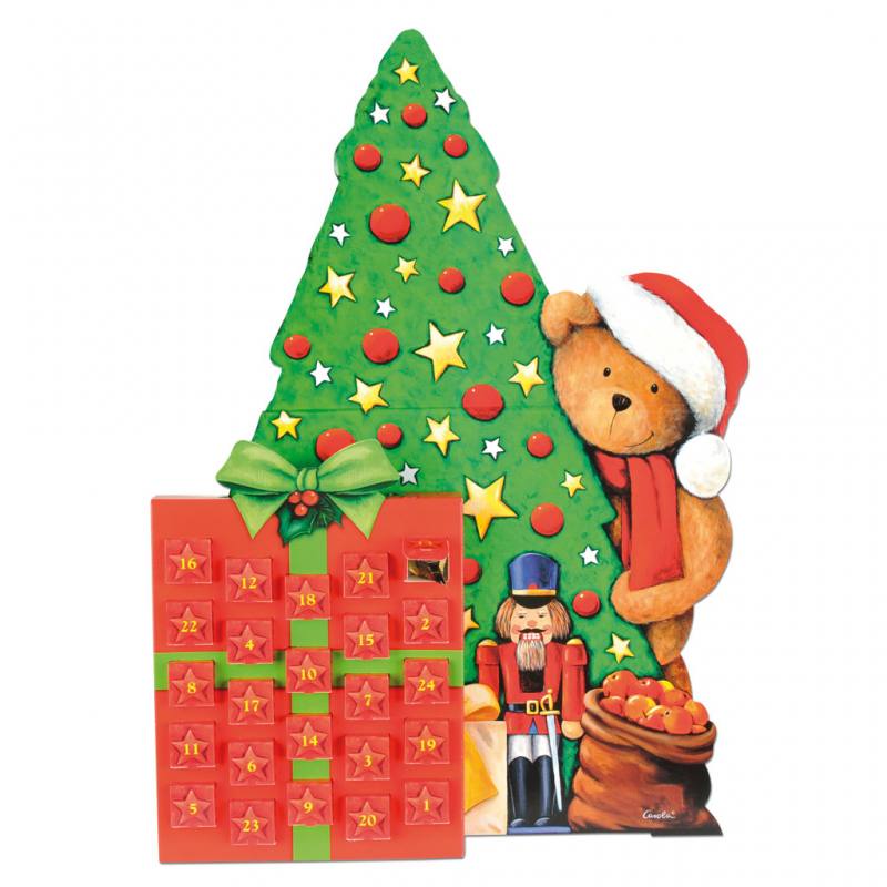 Adventskalender - Tannenbaum, Geschenk & Bär