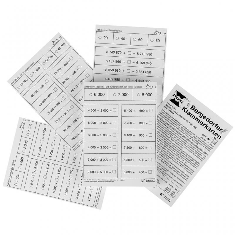 Bergedorfer® Klammerkarten Addition und Subtraktion bis 1.000.000 und darüber