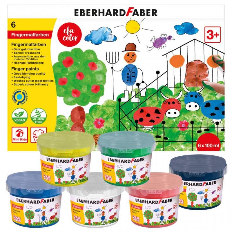 6 Fingermalfarben im Töpfchen