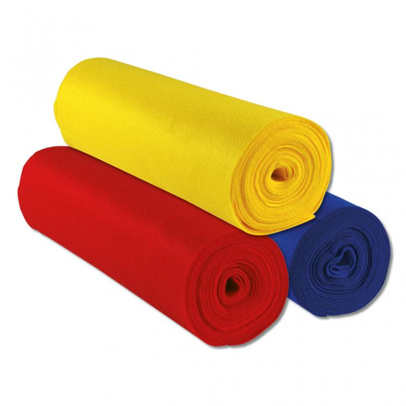 Farbenfrohe Filzrollen