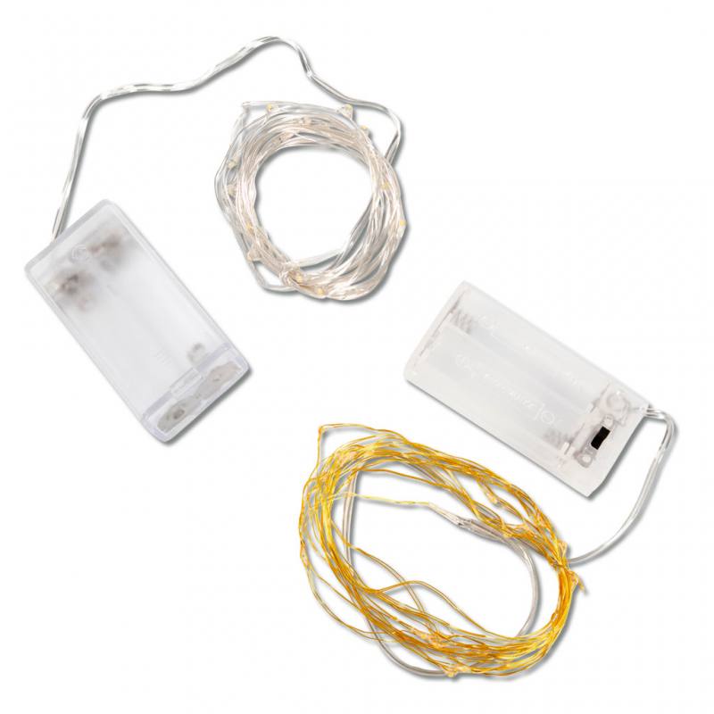 20er LED-Lichterkette in Gold oder Silber
