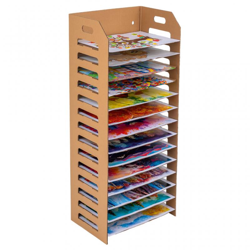 Papptrockenregal mit 14 Ablagen, 46 x 42 x 110 cm