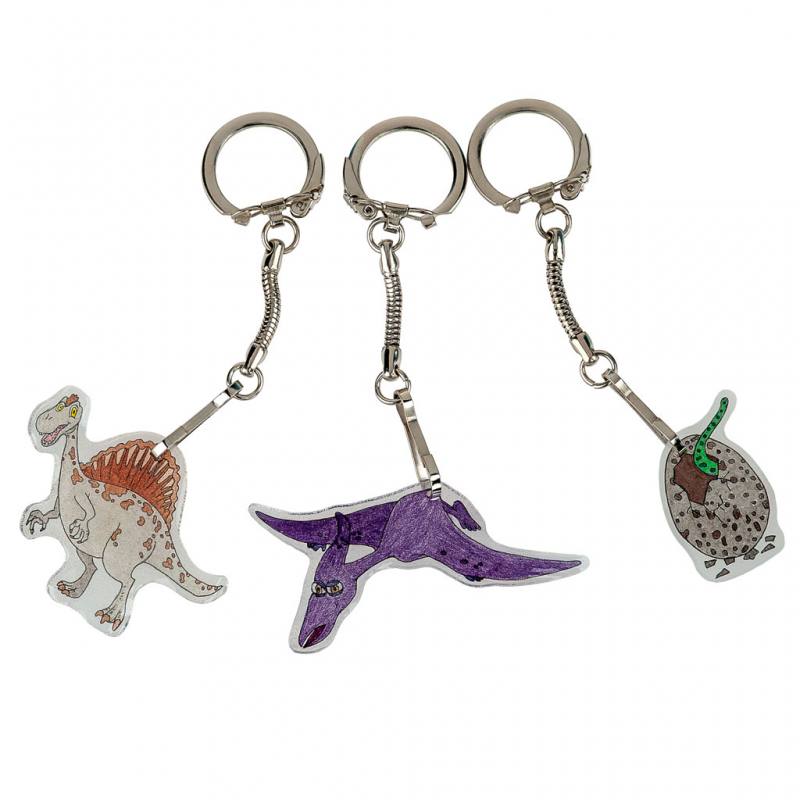 Schrumpffolien-Set Schlüsselanhänger Dinosaurier
