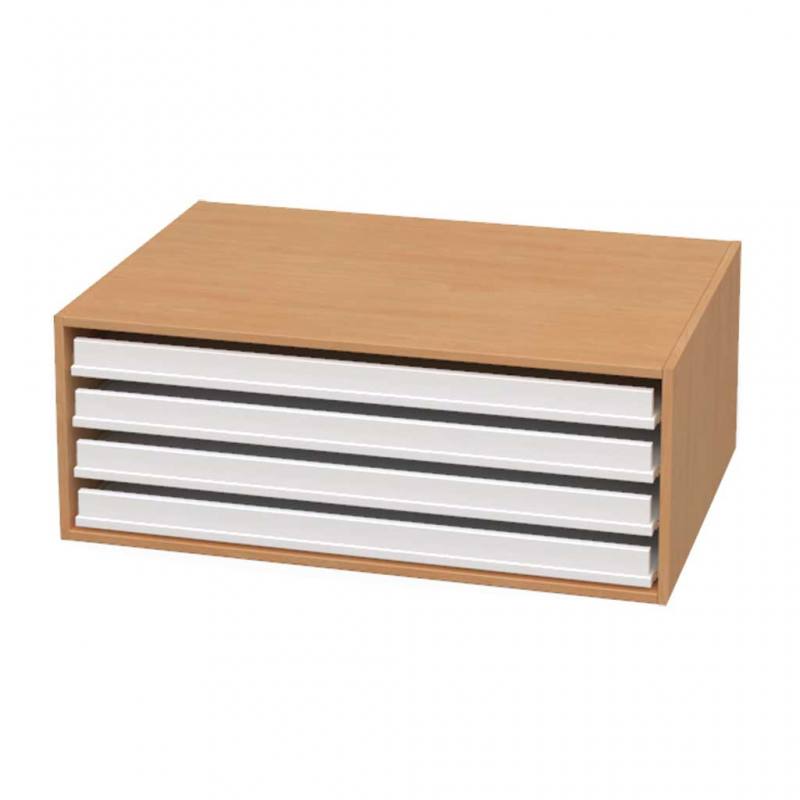 Aufsatz für Papier- und Bildertruhen, 4 große Schubladen