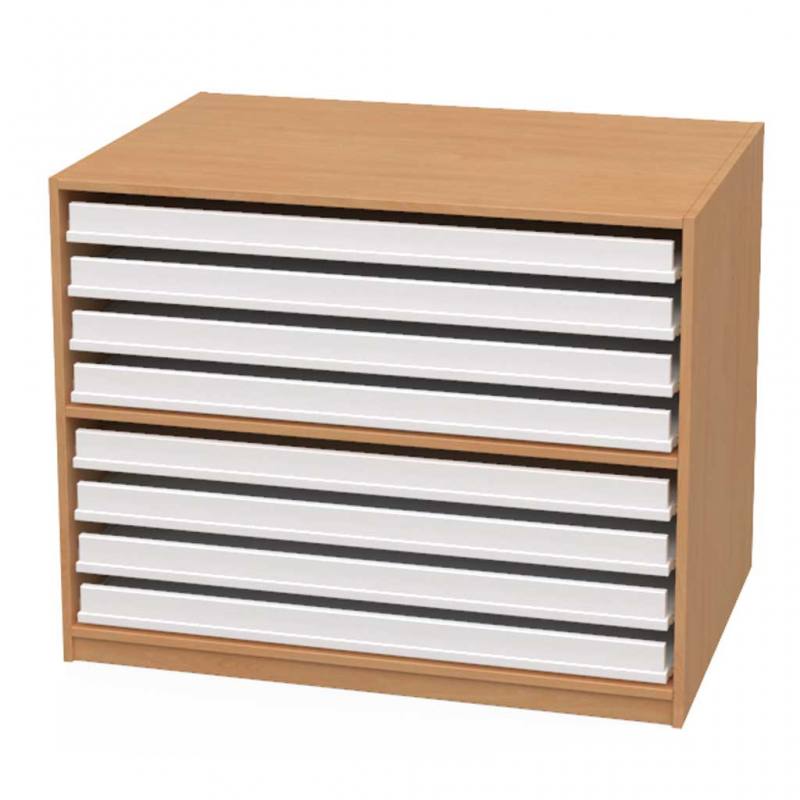 Papier- und Bildertruhen, 8 große Schubladen