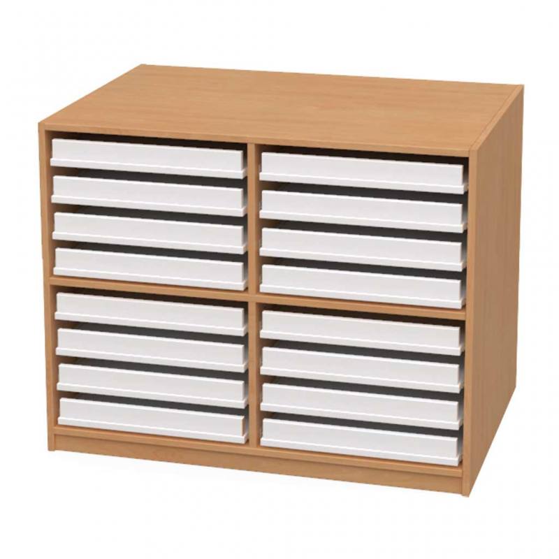 Papier- und Bildertruhen, 16 kleine Schubladen