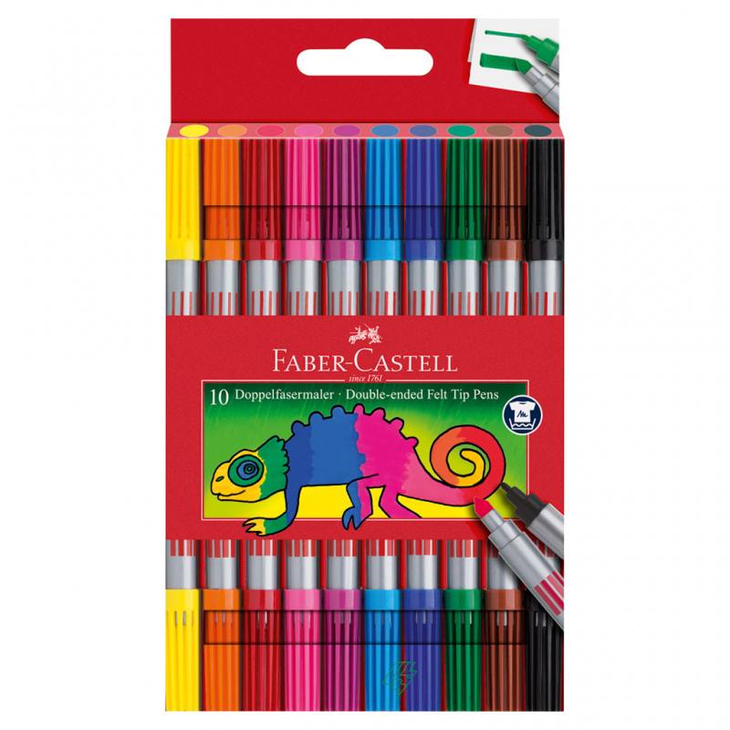 Faber-Castell® Doppelfasermaler, 10 Stück im Kunststoffetui