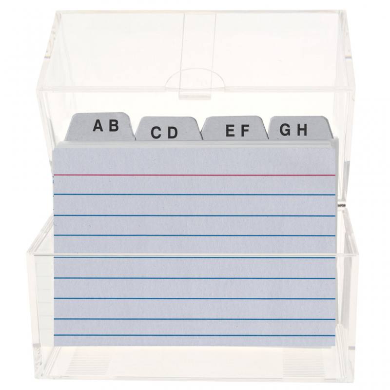 Karteikasten, A8, inkl. 100 Karteikarten und Register