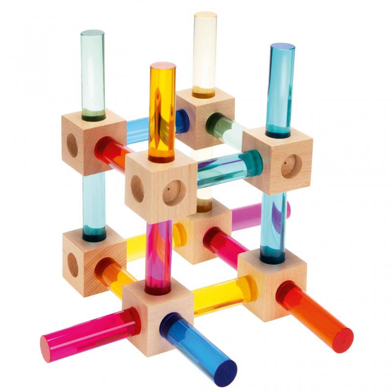 Konstruktionsspiel Licht und Holz, 28 Teile