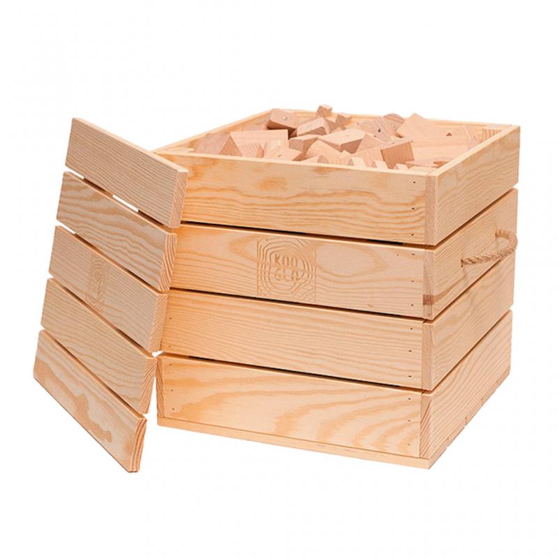 Kooglo Holzbausteine Natur, magnetisch, 300 Teile