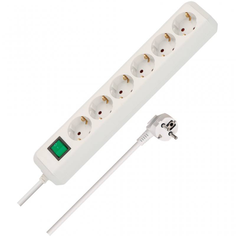 Steckdosenleiste mit Schalter, 6-fach