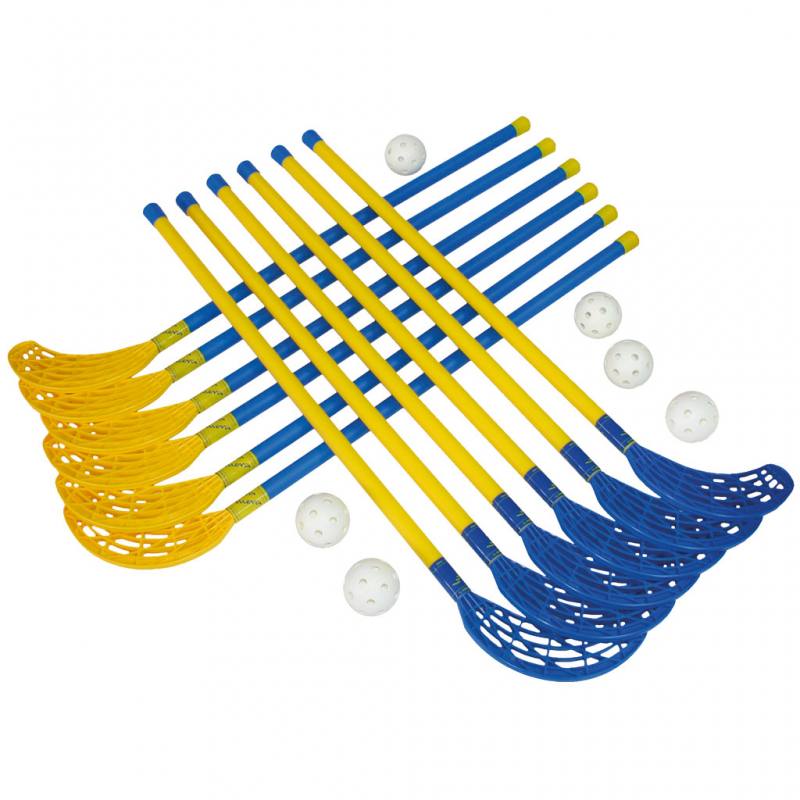 Unihockey-Set - mit 12 Schlägern und 6 Lochbällen