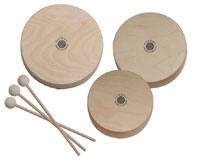 Holz-Tamburine - 3er-Set