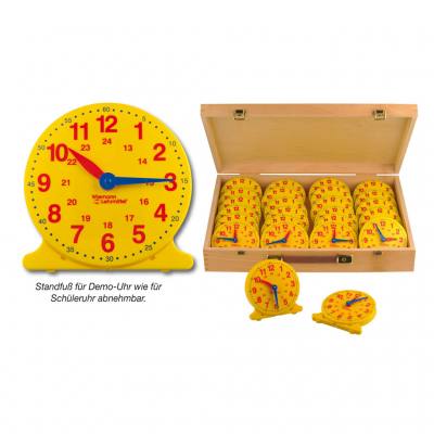 Lernuhr - Gruppensatz mit 24 kleine Uhren und 1 große Uhr