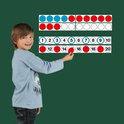 Demonstrations-Rechenleisten mit Rechenplättchen, magnetisch