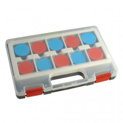 Wendeplättchen Rot/Blau im Kunststoffkoffer