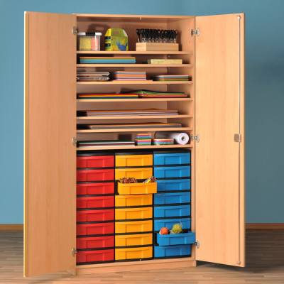 Modulus® Papier- und Bastelschrank mit 24 kleinen Schubladen u. 7 Ablageböden