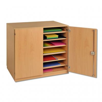 Modulus® Papierschrank mit Sockel, 7 Ablageböden, davon 6 verstellbar