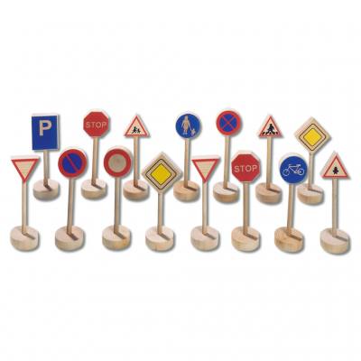 Verkehrszeichen Set aus Holz