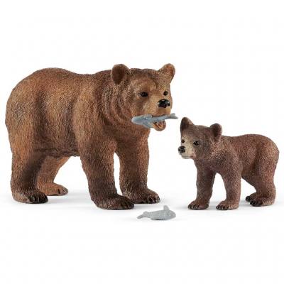 Schleich® Grizzlybär – Mutter mit Jungem