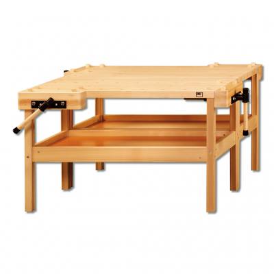 Koppelbare Hobelbank für 4 Kinder - Höhe 75 cm