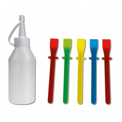 Farbflaschen- und Farbspachtel-Set