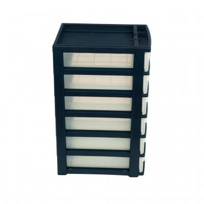 Containersystem transparent mit 6 kleinen Schüben