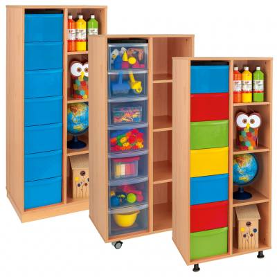Modulus® Hohes Klassenzimmer-Regal, 2-reihig, fahrbar oder feststehend