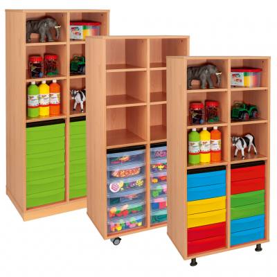 Modulus® Hohes Klassenzimmer-Regal, 2-reihig, fahrbar oder feststehend