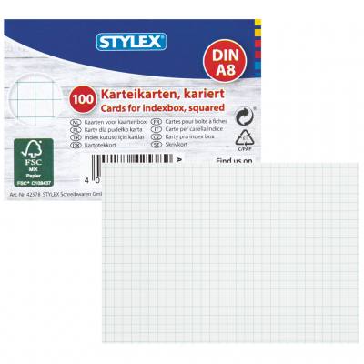 Karteikarten DIN A8 kariert 100 Stück