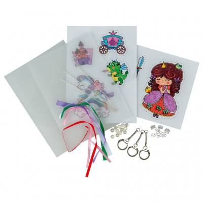 Schrumpffolien-Set Schlüsselanhänger Prinzessin und Ritter