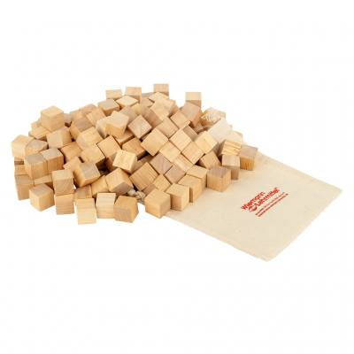 Soma-Würfel Bausatz in Stoffbeutel, inkl. Anleitung, naturfarben