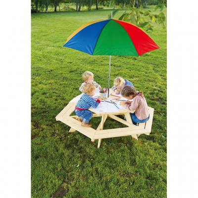 Sparset - Kindersitzgarnitur 6-Eck mit Sonnenschirm