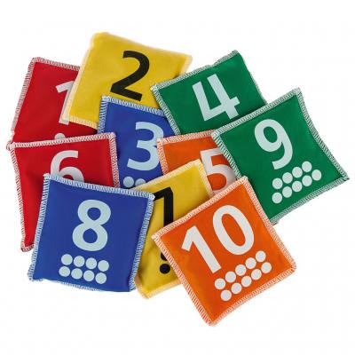 Bohnensäckchen Zahlen 1–10, 10,5 x 10,5 cm