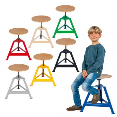 Bandstahlhocker 3-beinig höhenverstellbar