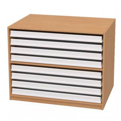 Papier- und Bildertruhen, 8 große Schubladen