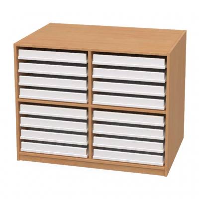 Papier- und Bildertruhen, 16 kleine Schubladen