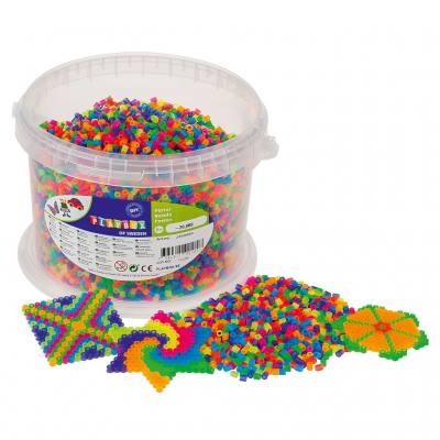 Bügelperlen im Eimer, Neon