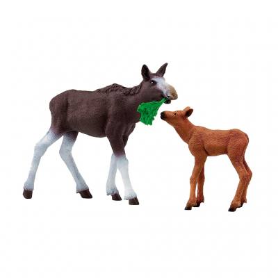 Schleich® Elchkuh mit Kalb
