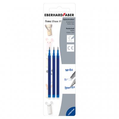 Eberhard Faber® Gelschreiber-Ersatzminen Animal Erase it!, 3er-Set