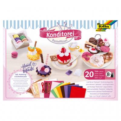 Folia® Bastelfilzset Konditorei, 20 Teile