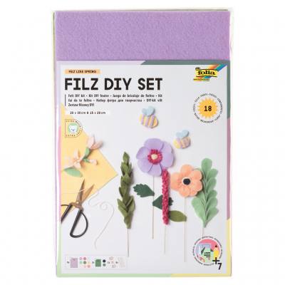 Folia® Filz DIY-Set Frühling, 18 Teile