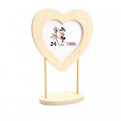 Holz-Bilderrahmen Herz mit Fuß
