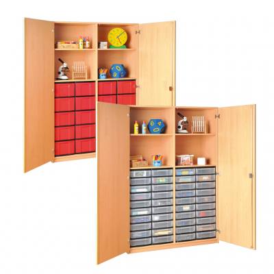 Modulus® Klassenraum-Schrank mit Mittelwand und Schubladen, 4 Böden, davon 2 verstellbar