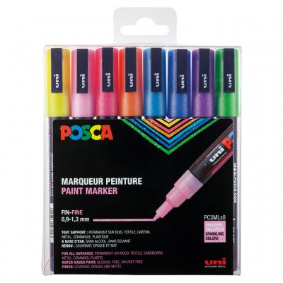 POSCA Glitterfarben, 8er Set