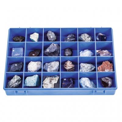 Sammlung – 24 Minerale im Aufbewahrungskoffer