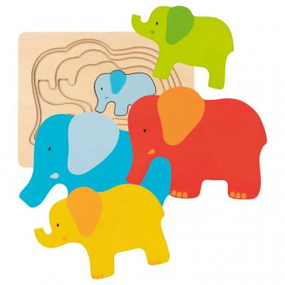 Schichtenpuzzle Elefant