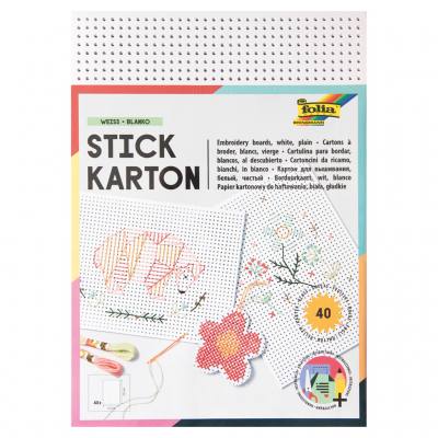 Stickkarton - unbedruckt weiß